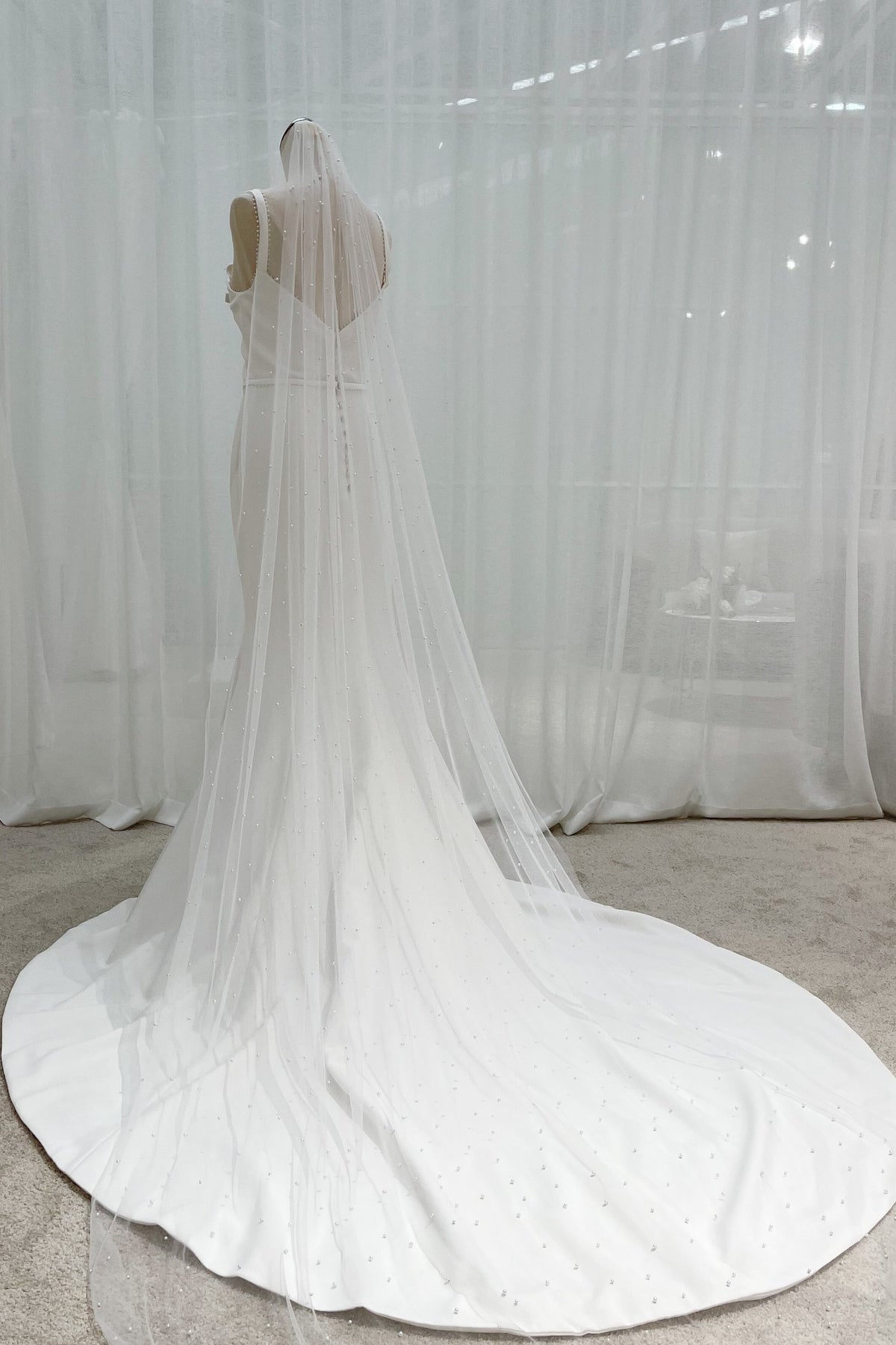 Narrow Pearl Veil full view