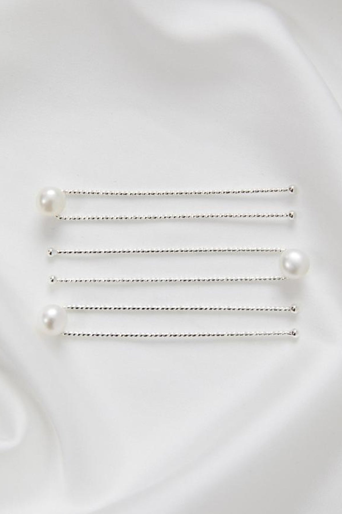Freshwater Pearl Hair Pins- Silver View