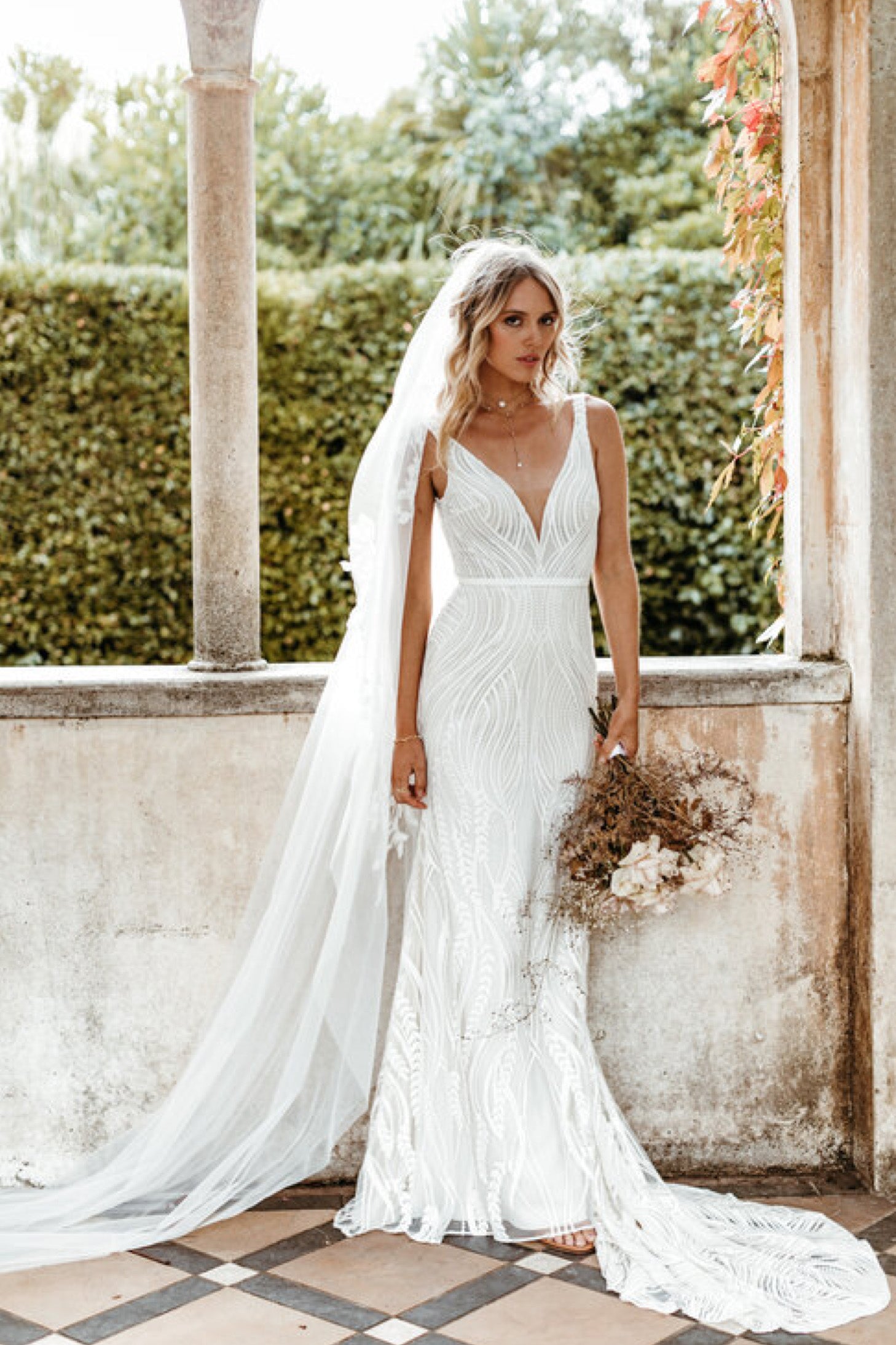 girl wearing Frankie Gown front full view
