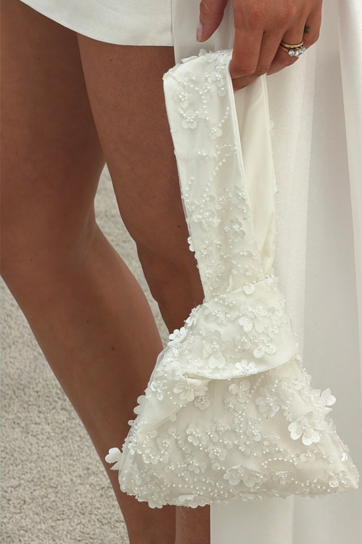 The Tie Bag- Lace Fabric
