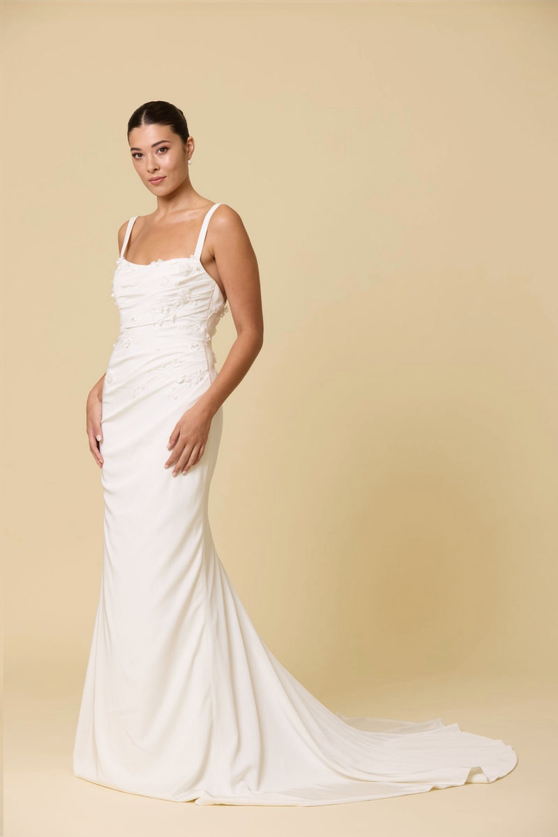 Jade Gown With Overskirt