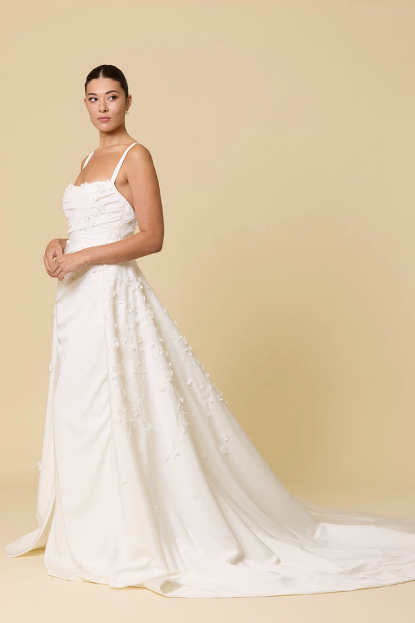 Jade Gown With Overskirt