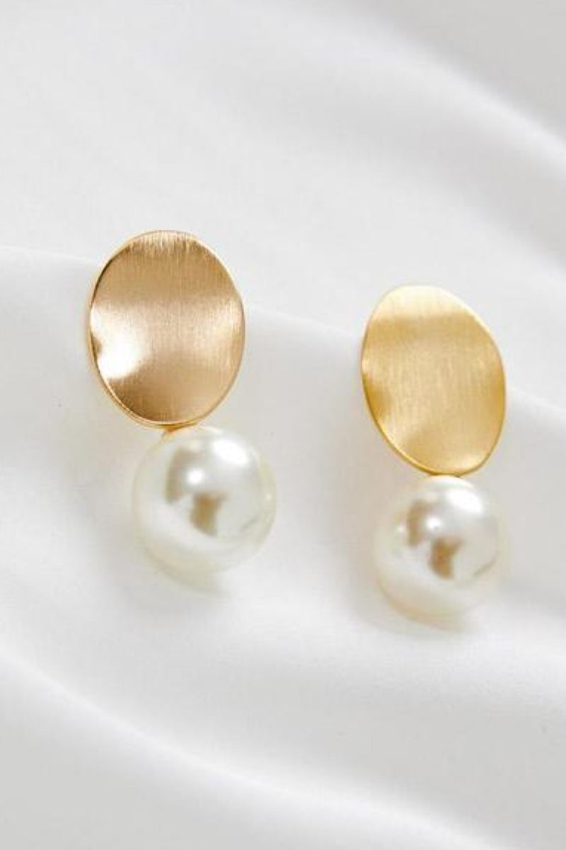 Kallista Pearl Drop Earrings- Gold