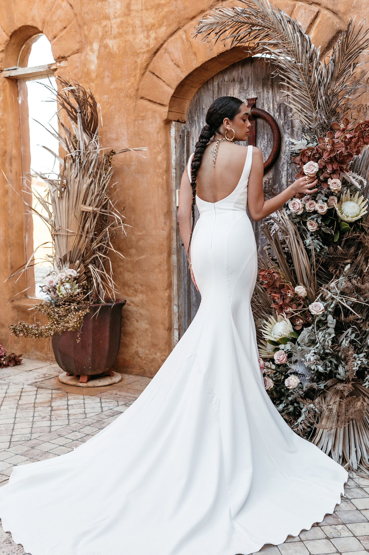 Clay gown back view