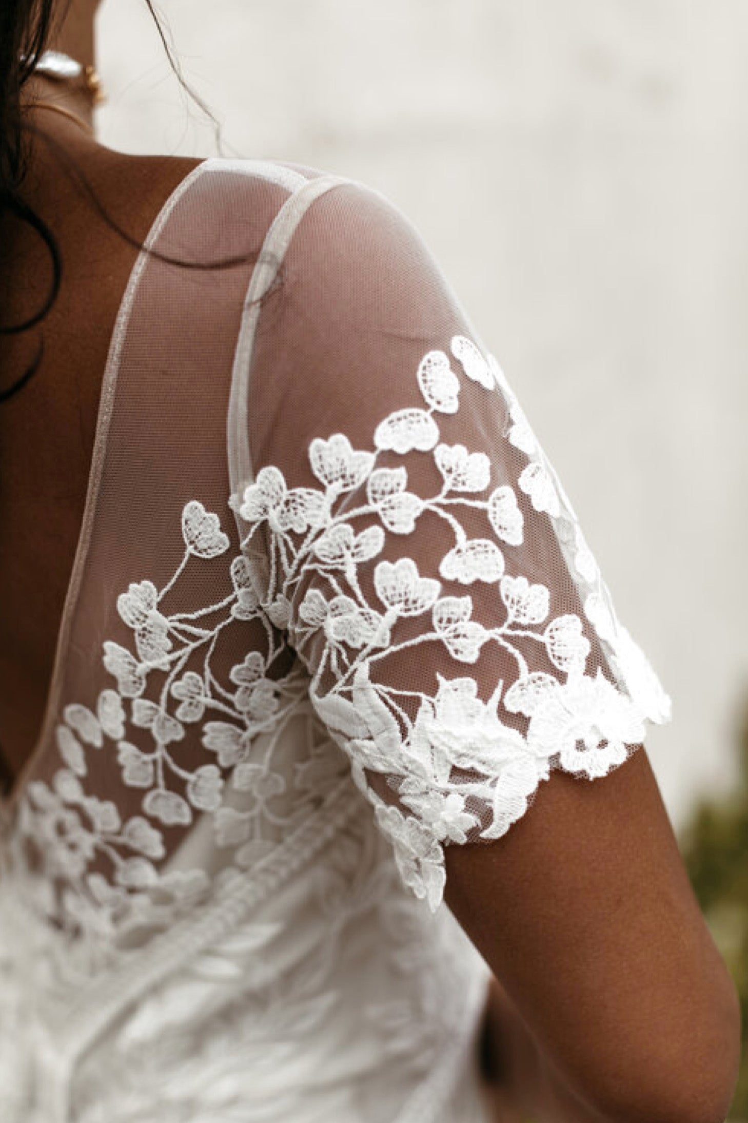Everly Gown closeup shoulder view