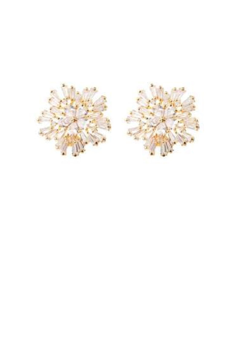 Kate Crystal Stud Wedding Earrings- Gold