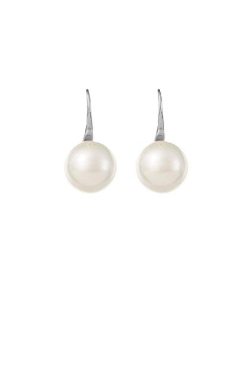 Millie Single Pearl Wedding Earrings- Silver
