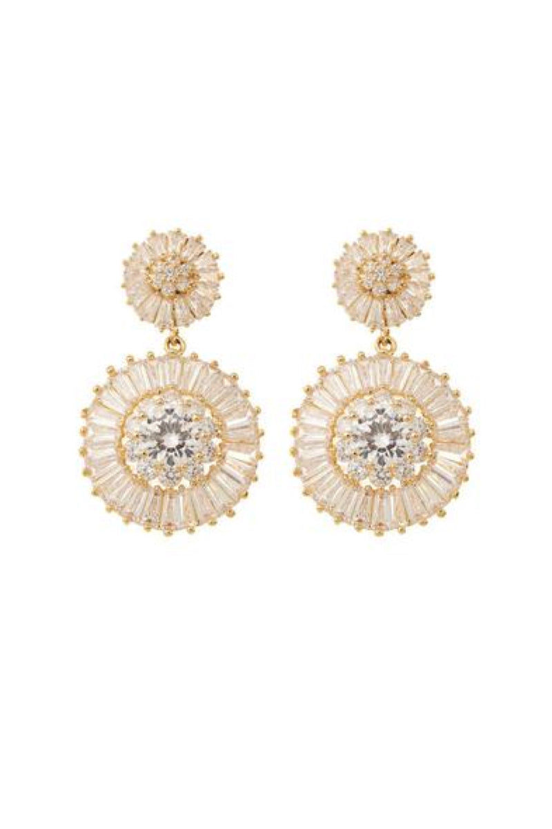 Natalia Diamond Drop Bridal Earrings- Gold