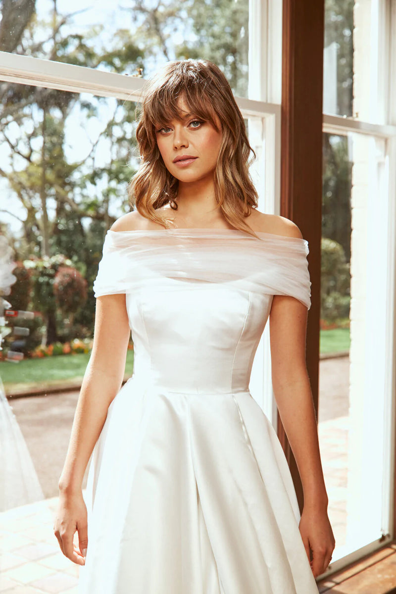 Marinol Tulle Wrap Top Bridal Dress